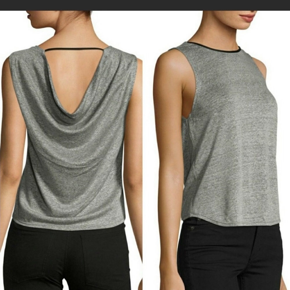 Alice + Olivia Linen and Leather Tank Top